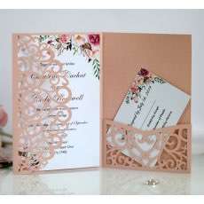 Invitation Card Laser Cut Iridescent Paper Wedding Invitation Personalized Custom
